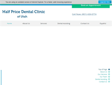 Tablet Screenshot of halfpricedentalclinic.com